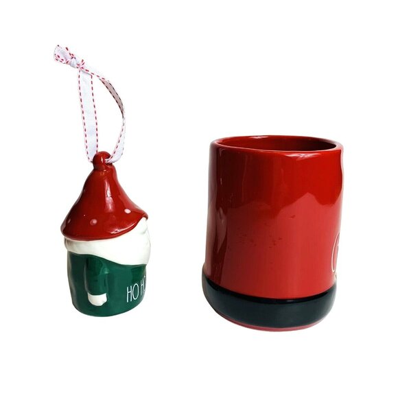 Rae Dunn Merry Christmas Gift Set Mug And Gnome HOHOHO Ornament Kitchen Decor - Picture 4 of 15